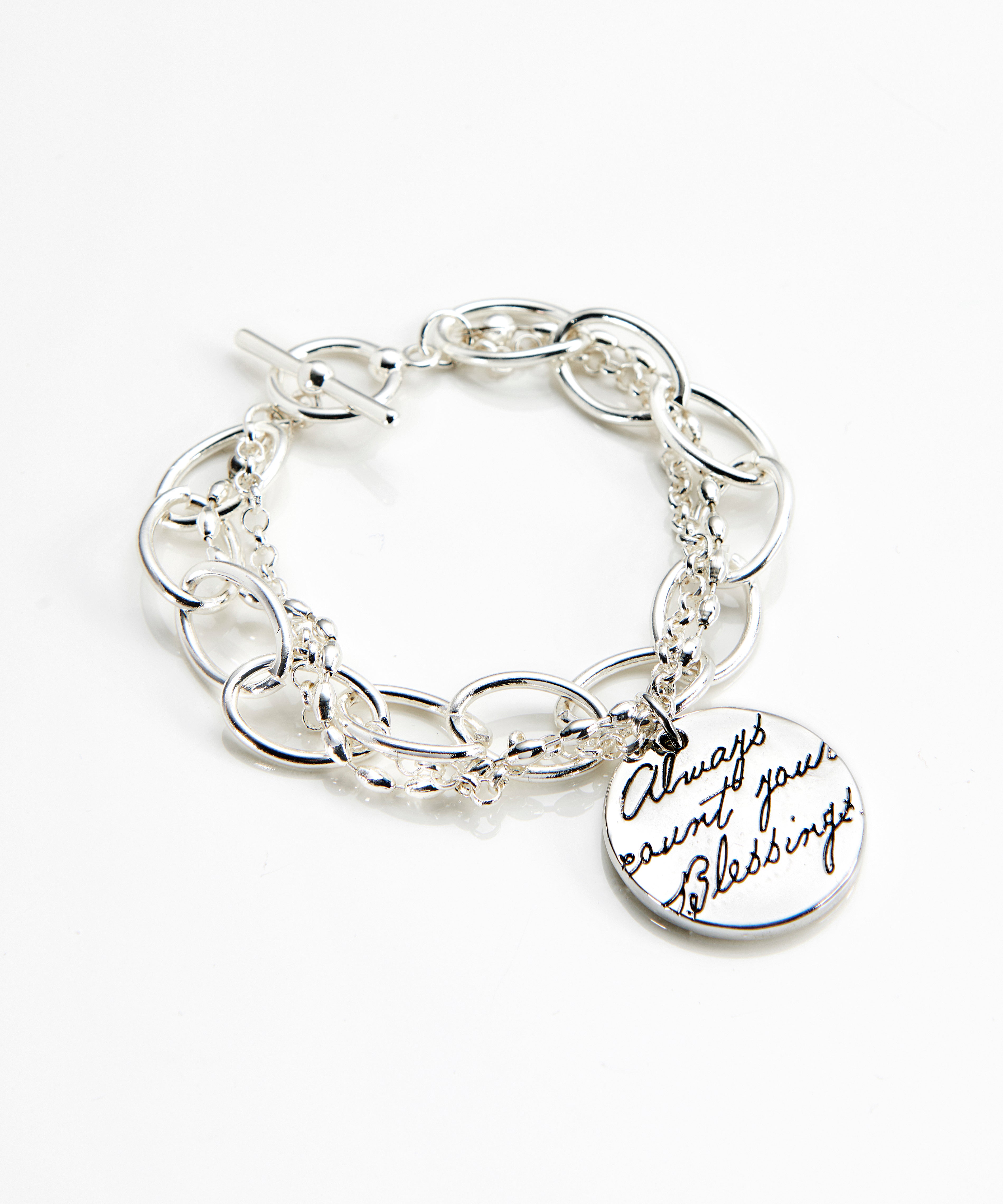 Always Count Your Blessings Toggle Link Bracelet