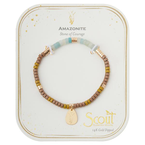 Amazonite/Gold Stone Intention Charm Scout Curated Bracelet