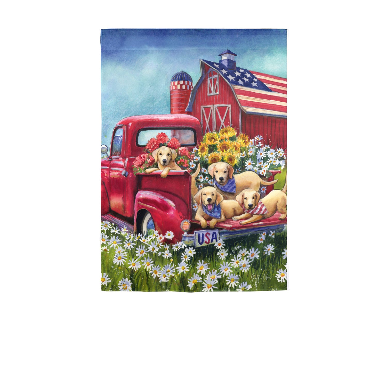 Americana Dogs Garden Suede Flag