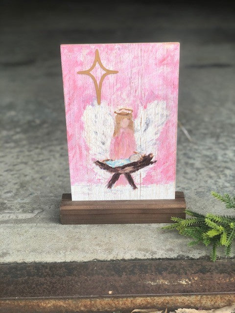 Angel/Manger Table Sign