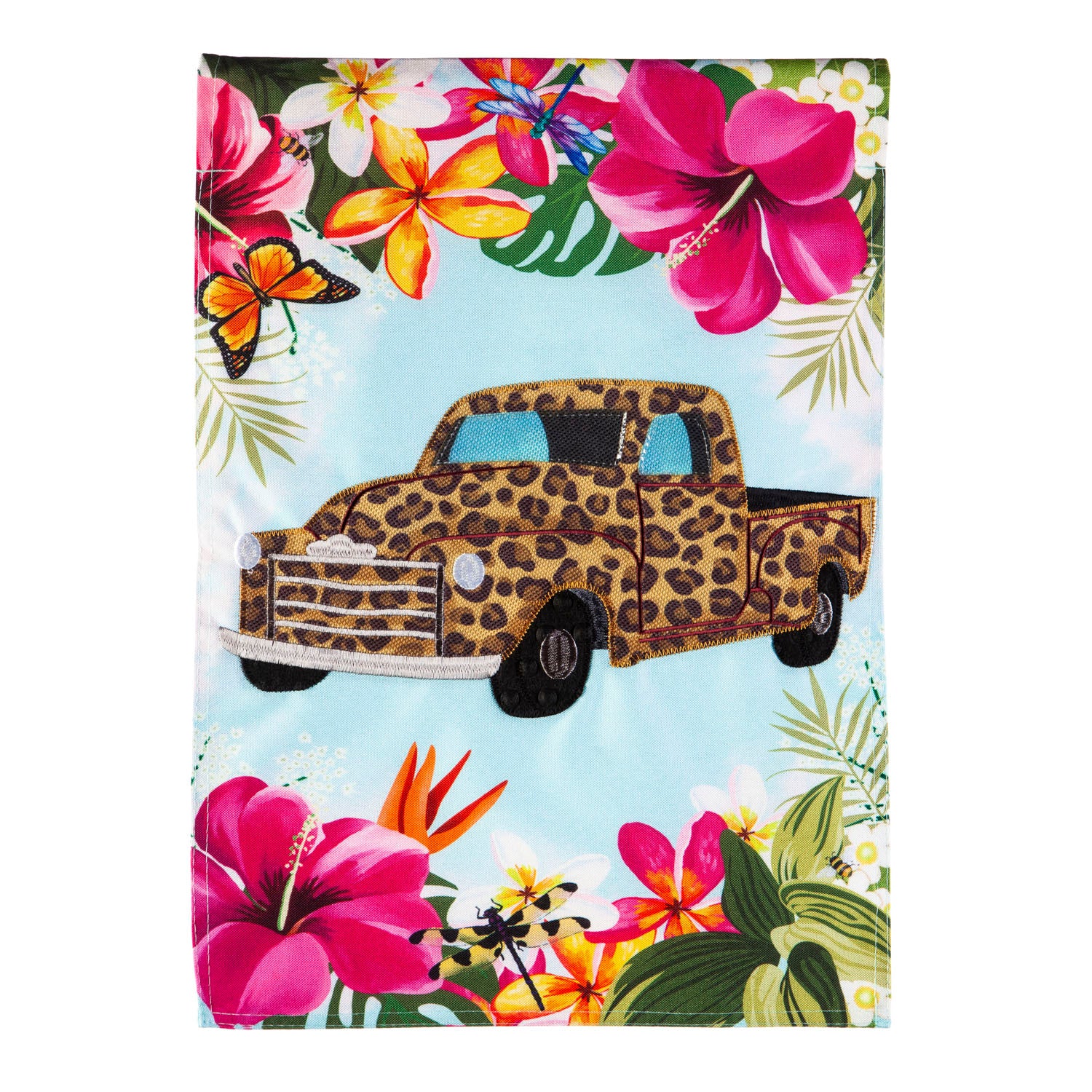 Animal Print Truck Garden Linen Flag