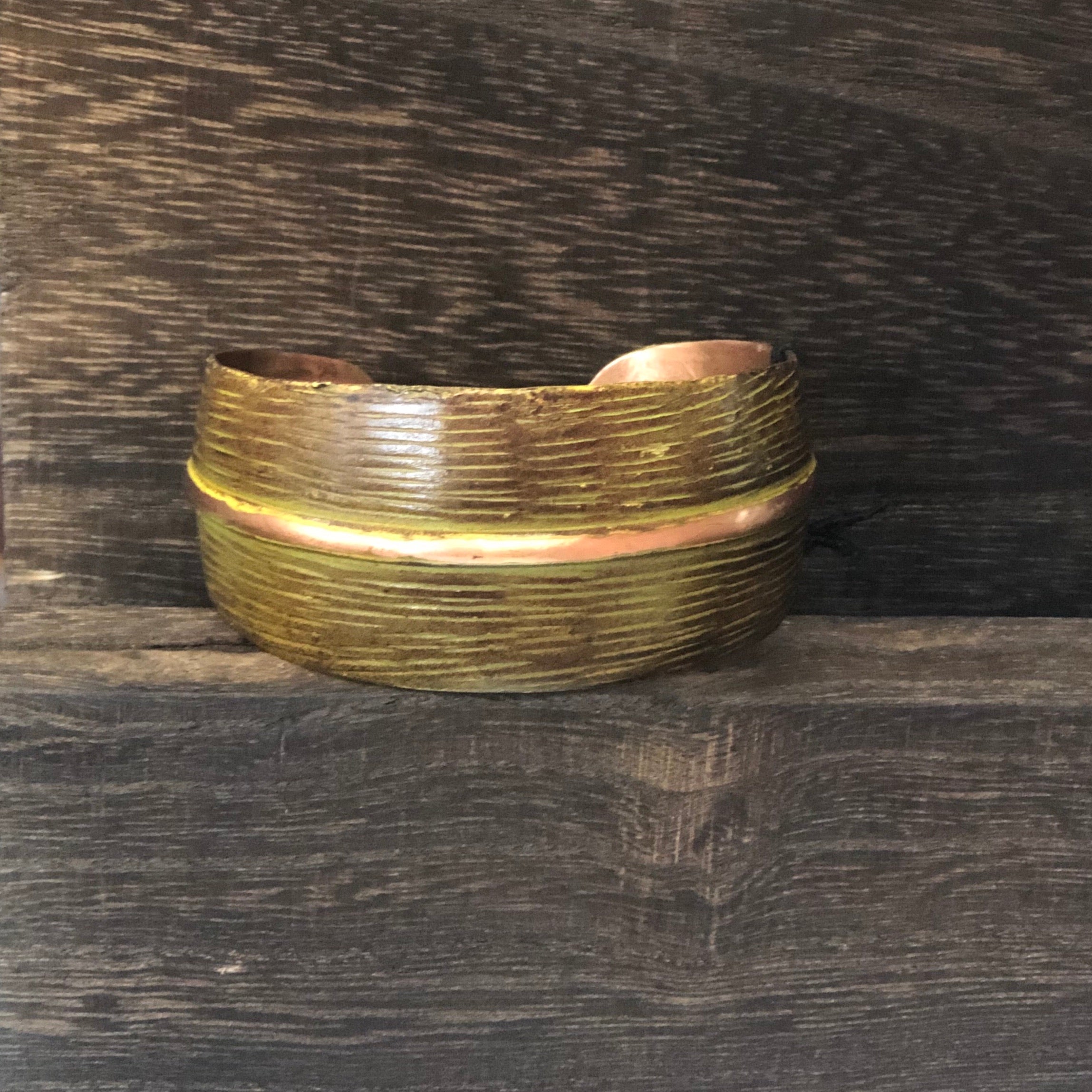 Anju Natural Green Copper Cuff