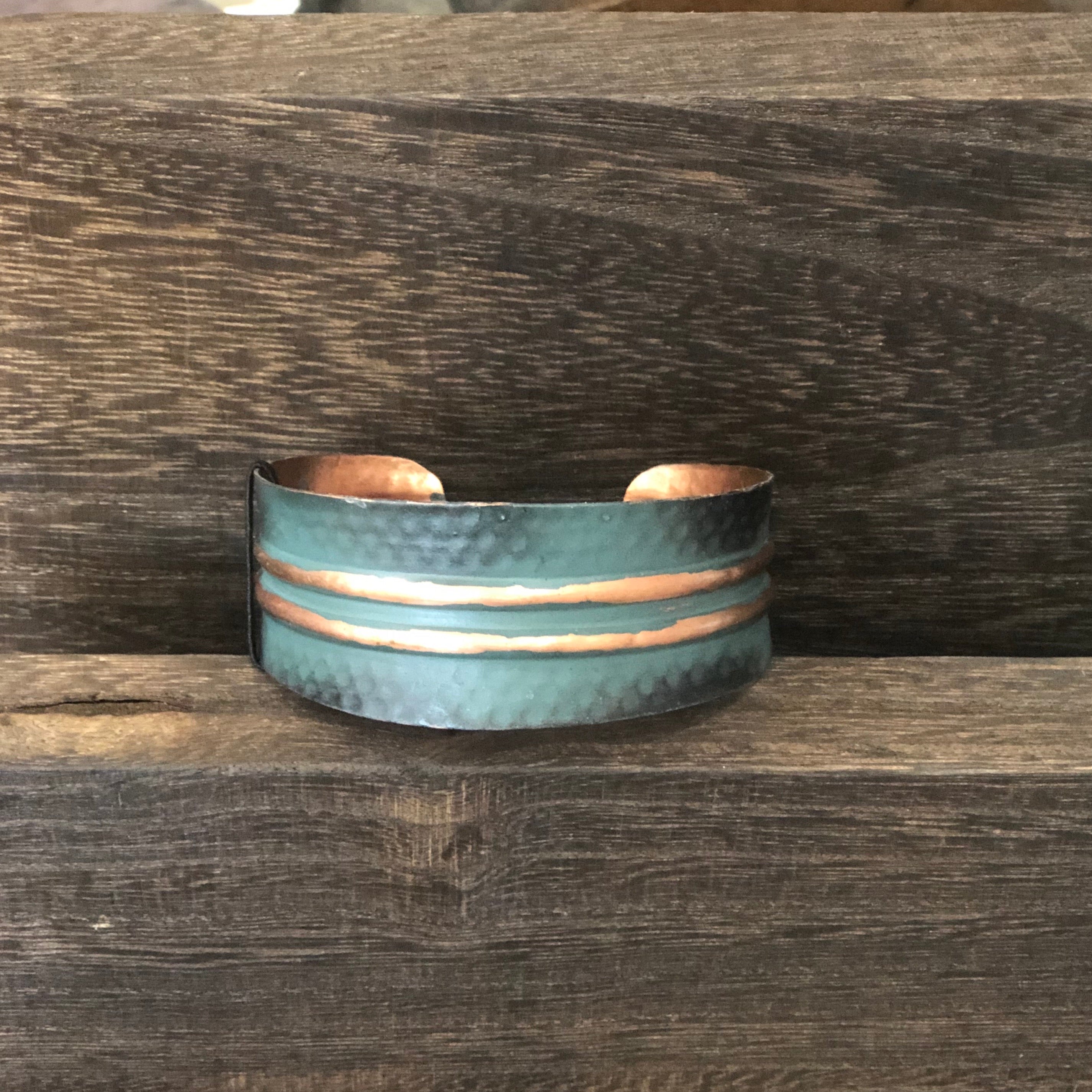 Anju Natural Teal Copper Cuff