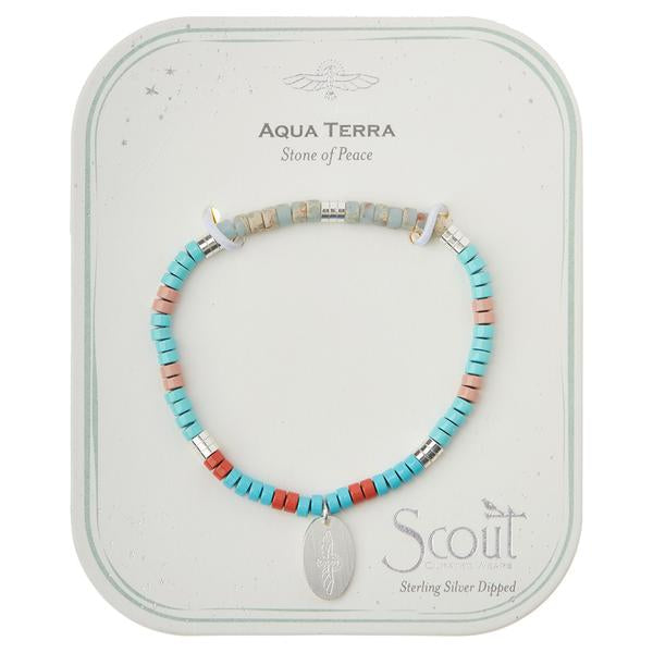 Aqua Terra/Silver Stone Intention Charm Scout Curated Bracelet