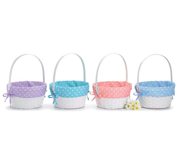 Bamboo Easter Basket With Dots Liner