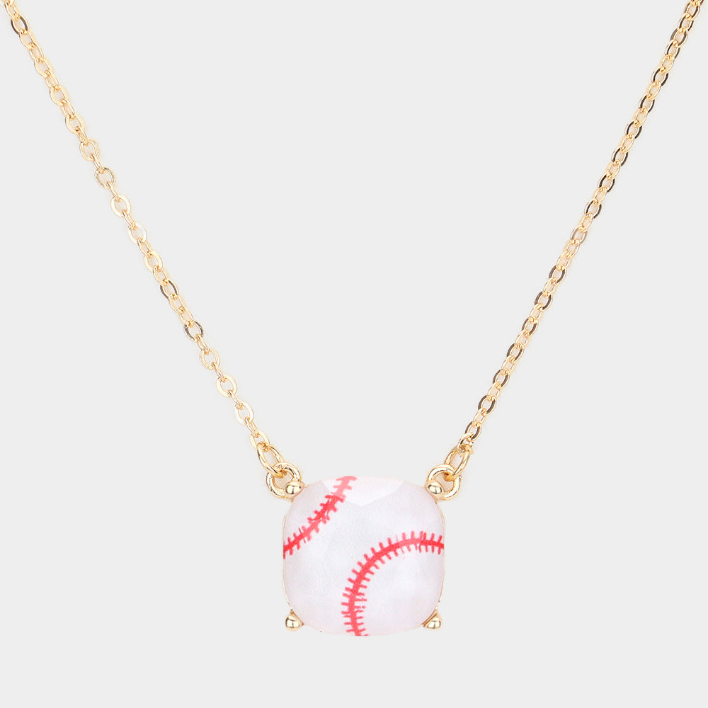 Baseball Pendant Necklace