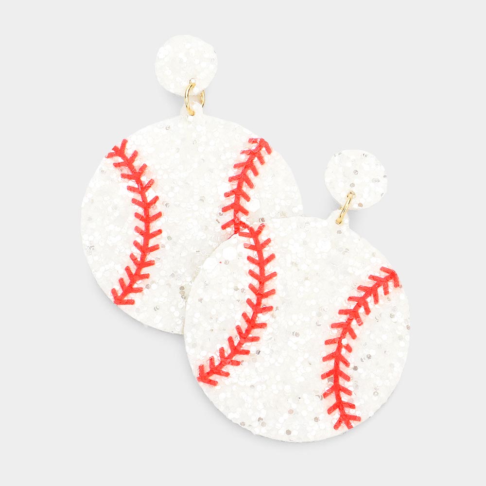 Baseball Sequin Felt Back Earrings