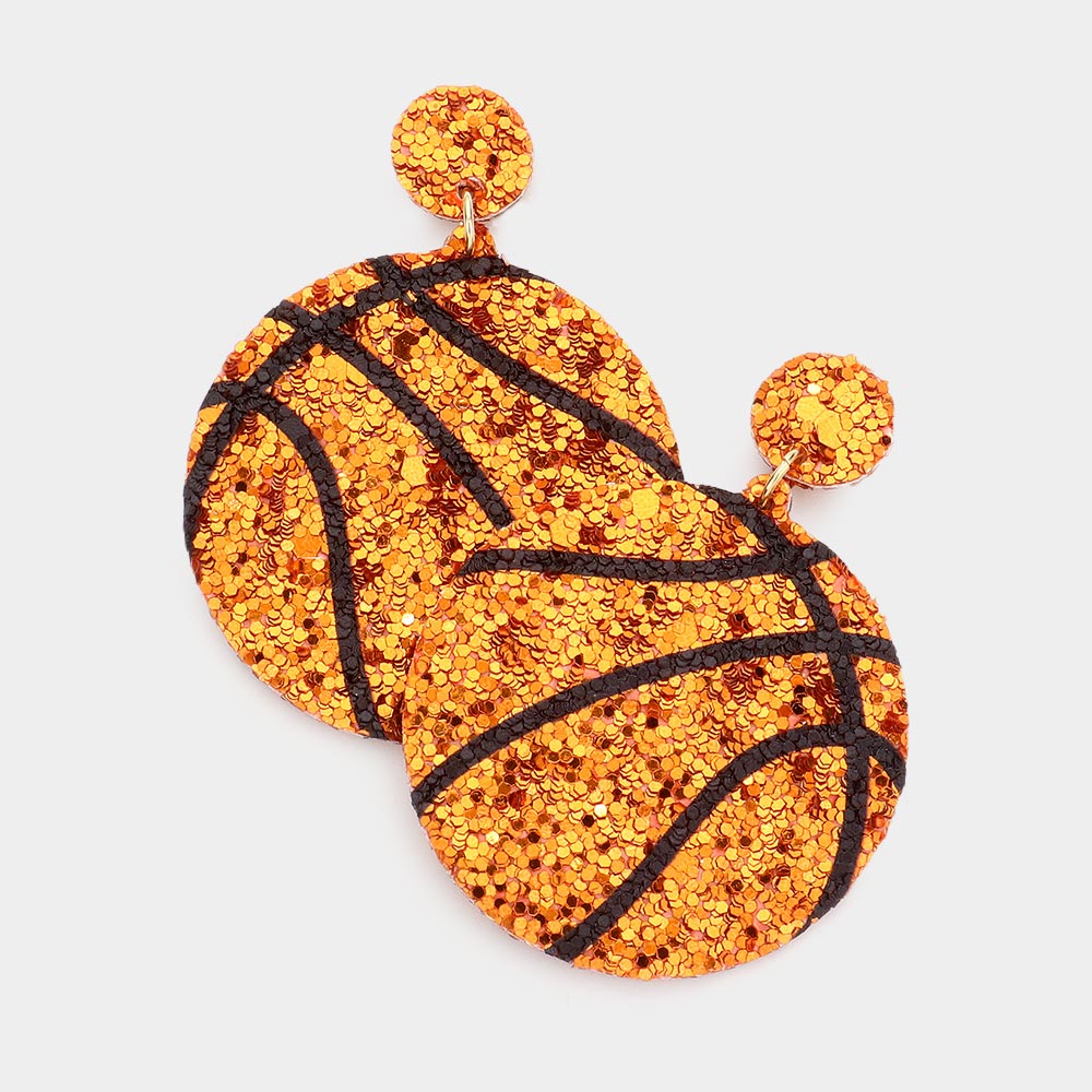 Baskeball Sequin Felt Back Earrings