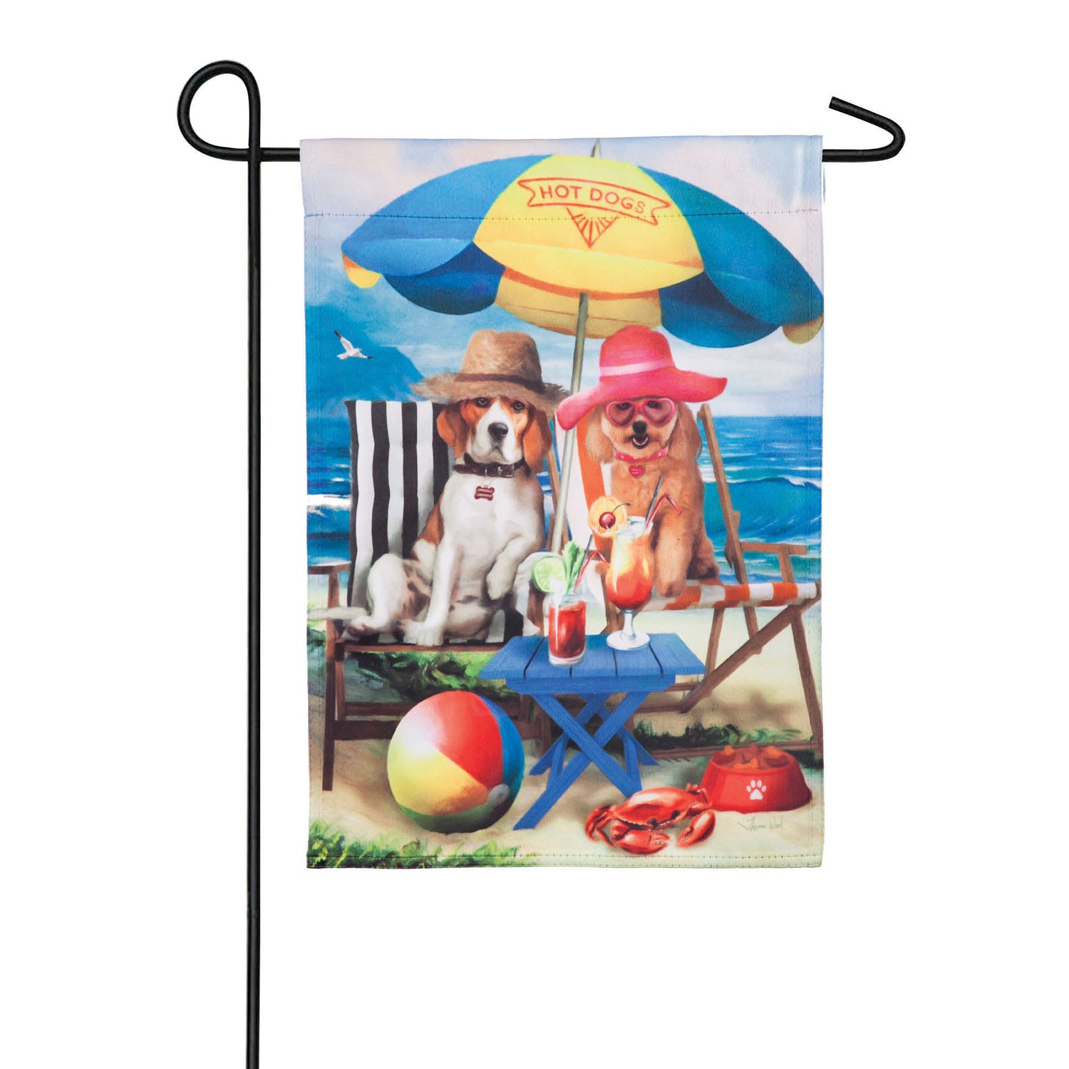 Beach Dogs Garden Suede Flag