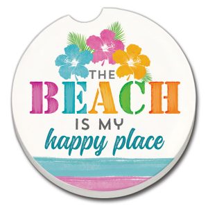 Beach Happy Place Car Coaster