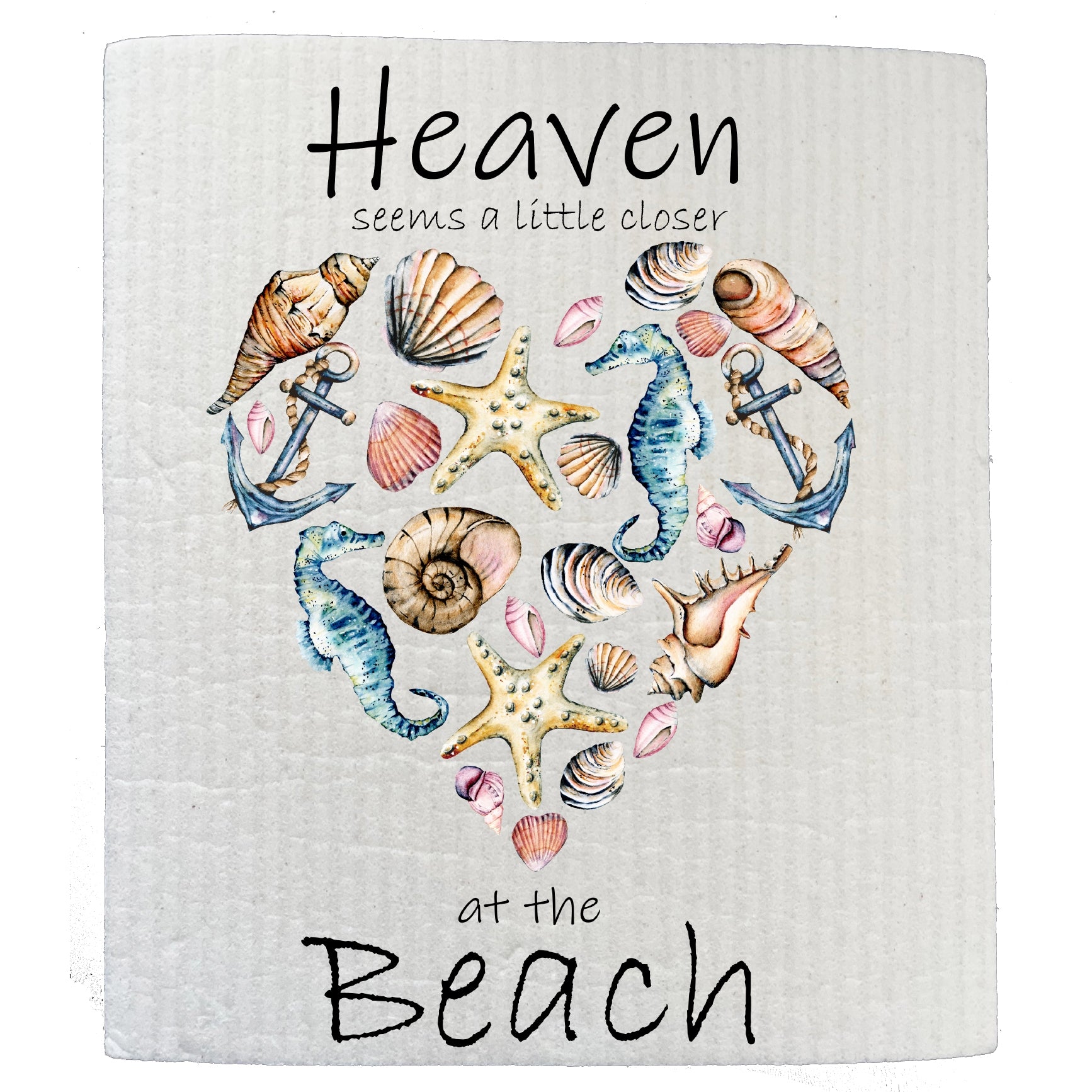 Beach Sea Shells Ocean Swedish Dishcloth