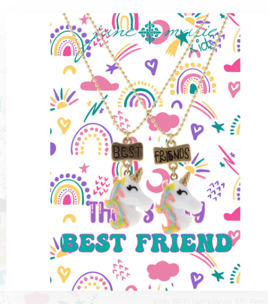 Best + Friends Unicorn BFF 14" Necklace Set