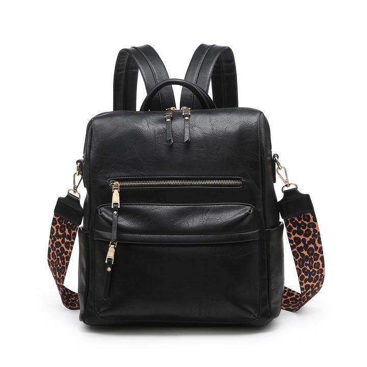 Black Amelia Convertible Backpack