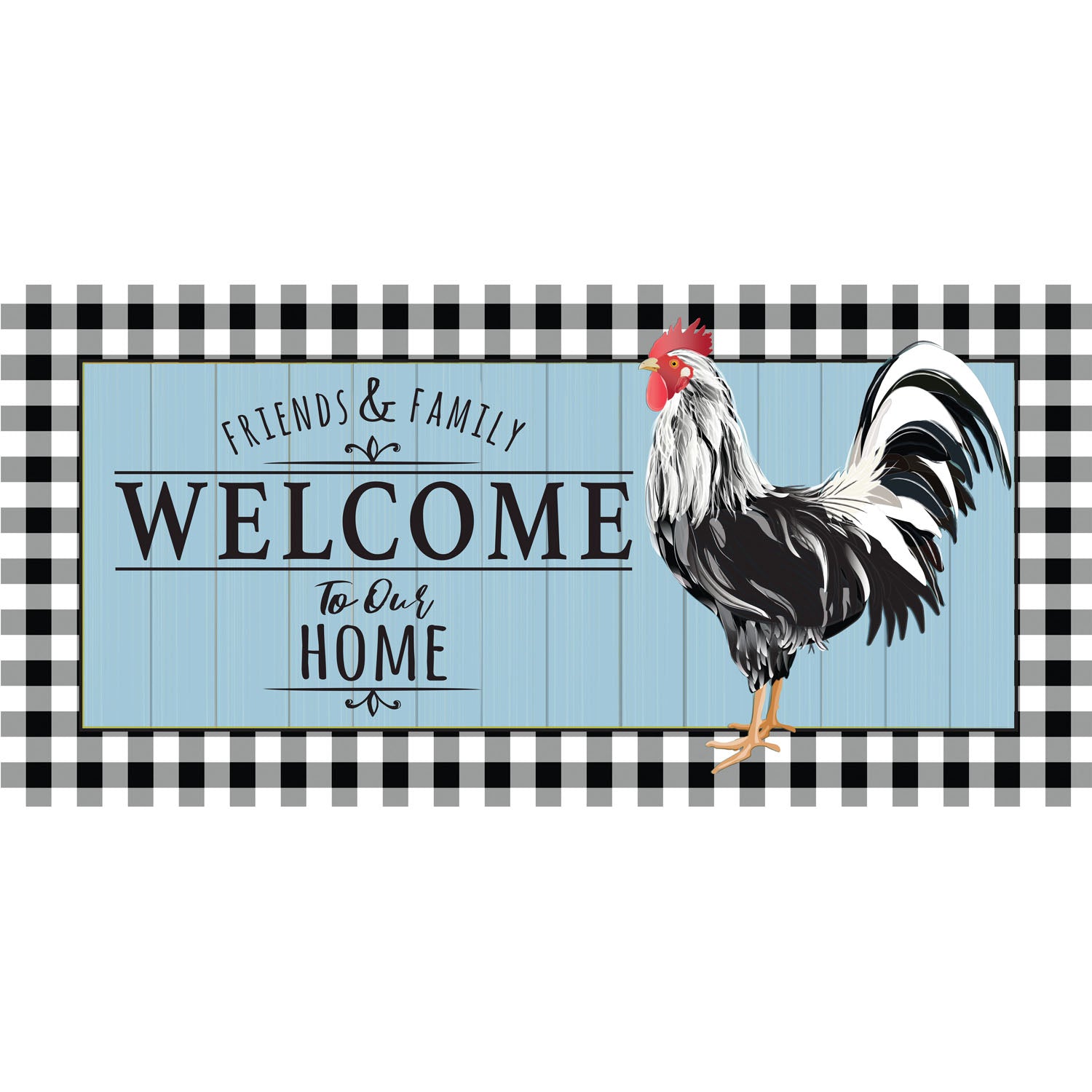 Black and White Rooster Sassafras Switch Mat