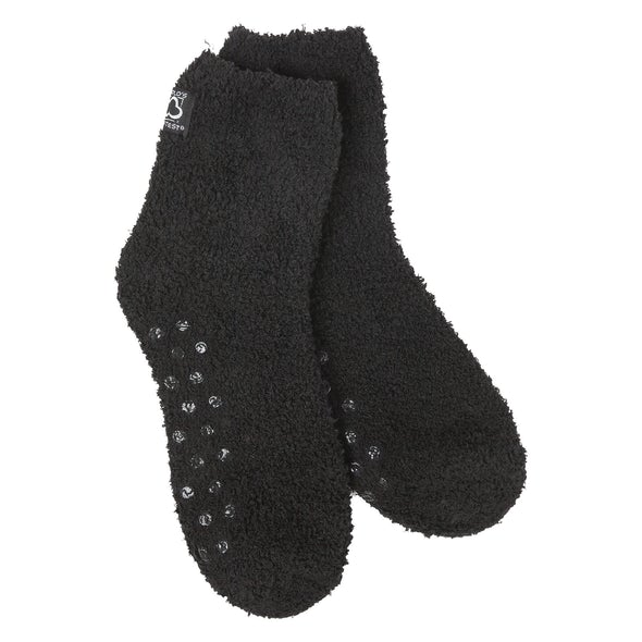 Black Cozy Quarter with Grippers World's Softest Socks