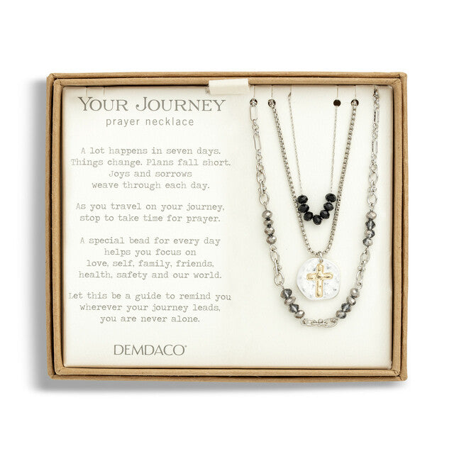 Black Your Journey Beaded Prayer Necklace