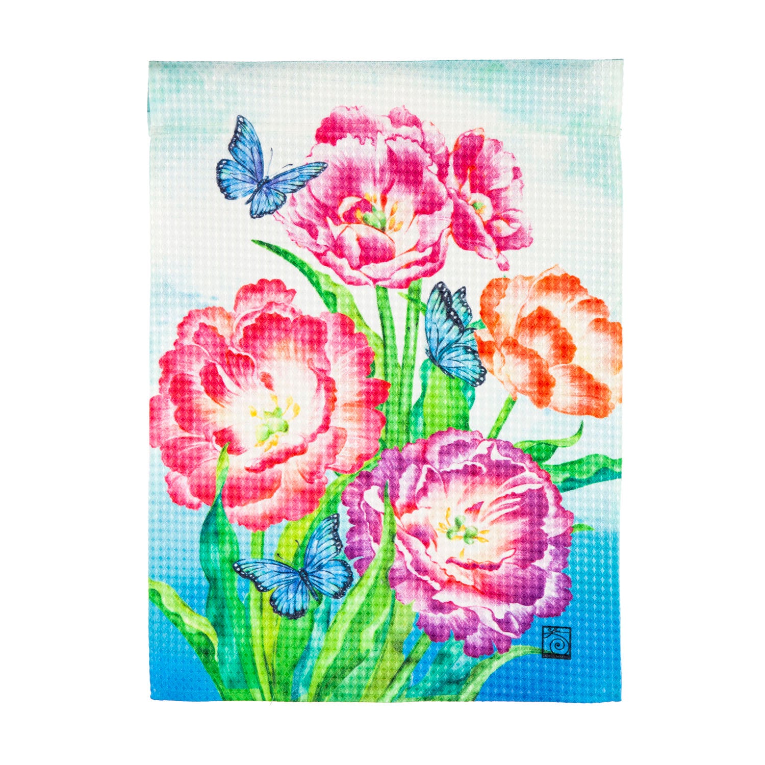 Blooming Tulips Garden Waffle Flag