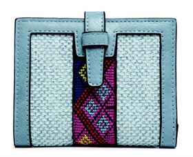 Blue Bessie Tribal Canvas Wallet