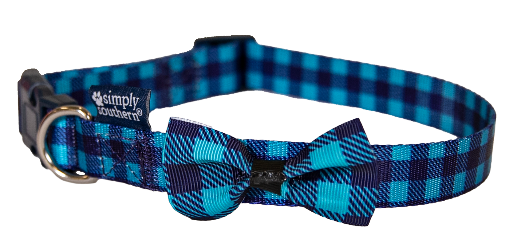 Blue Plaid Simply Southern Collar & Leash