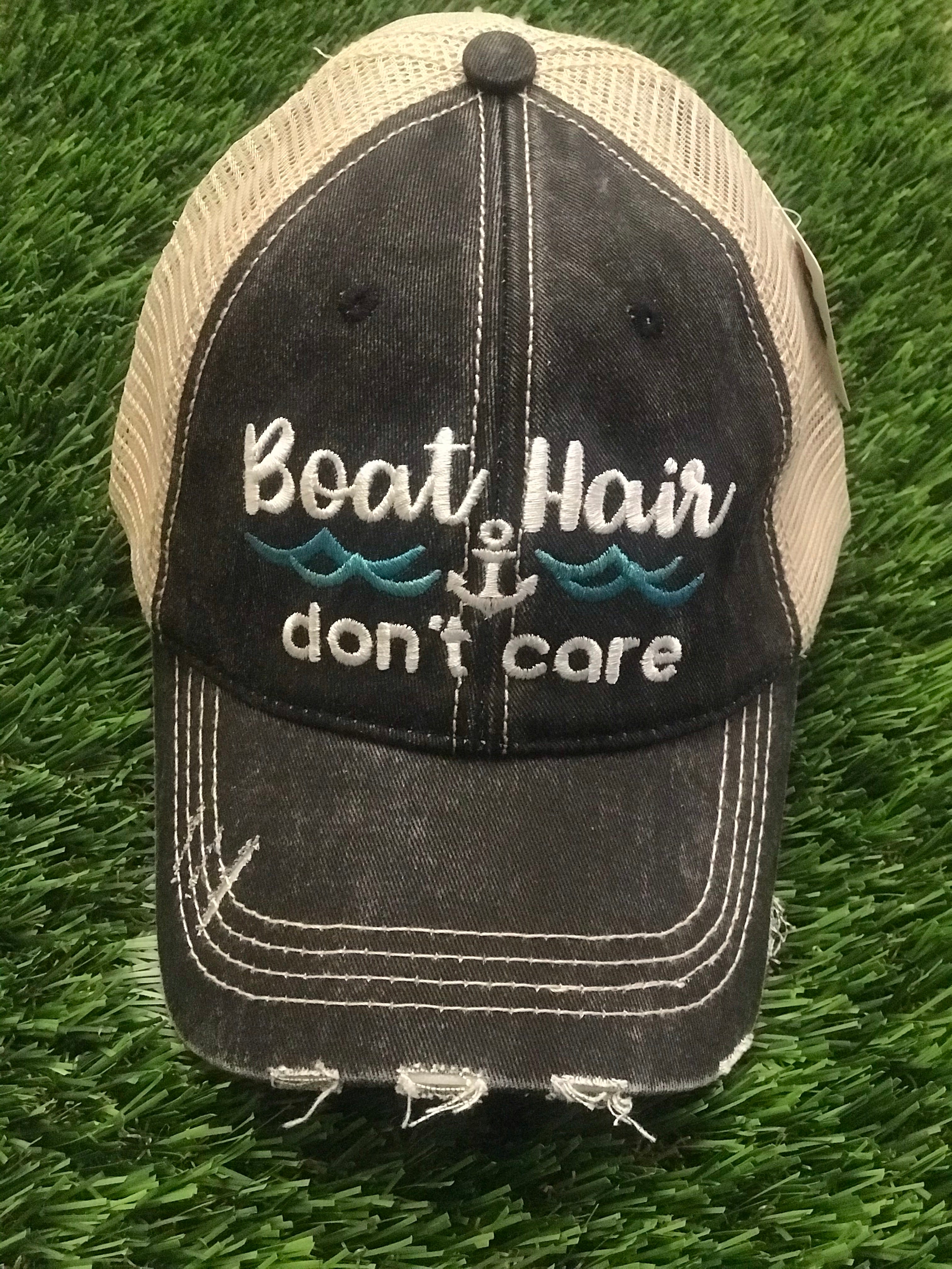 Boat Hair Don’t Care with Waves Trucker Hat