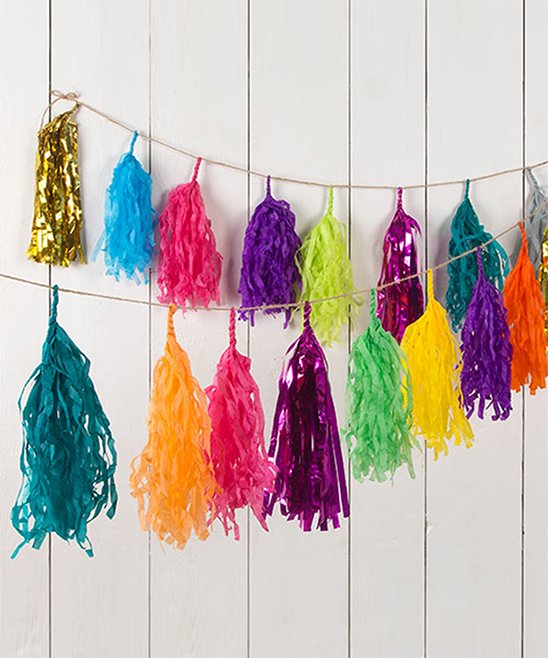 Bright Multicolored Tassel Garland Set