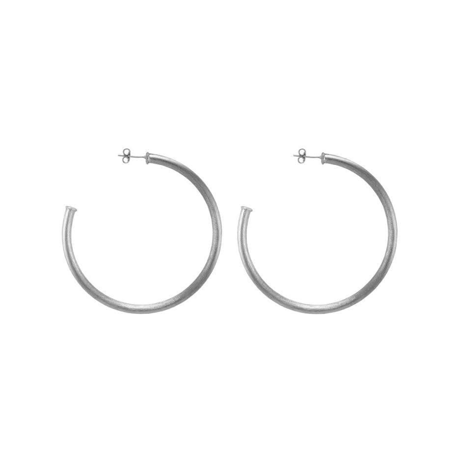 Brushed Silver Petite Sheila Fajl Everybody's Favorite Hoops