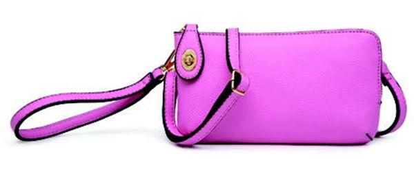 Bubblegum Kendall Crossbody/Wristlet with Twist Lock Closure