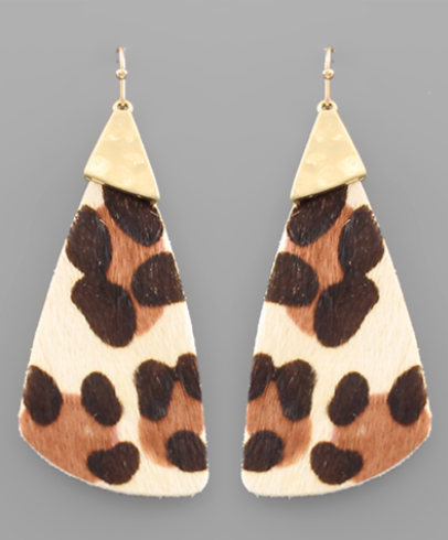 Capped Leopard Print Earrings