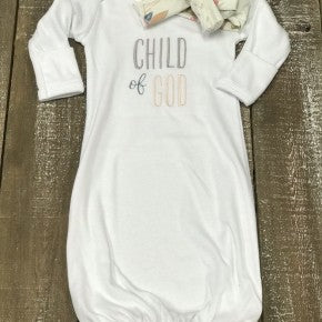 Child of God Baby Gown Bow Set