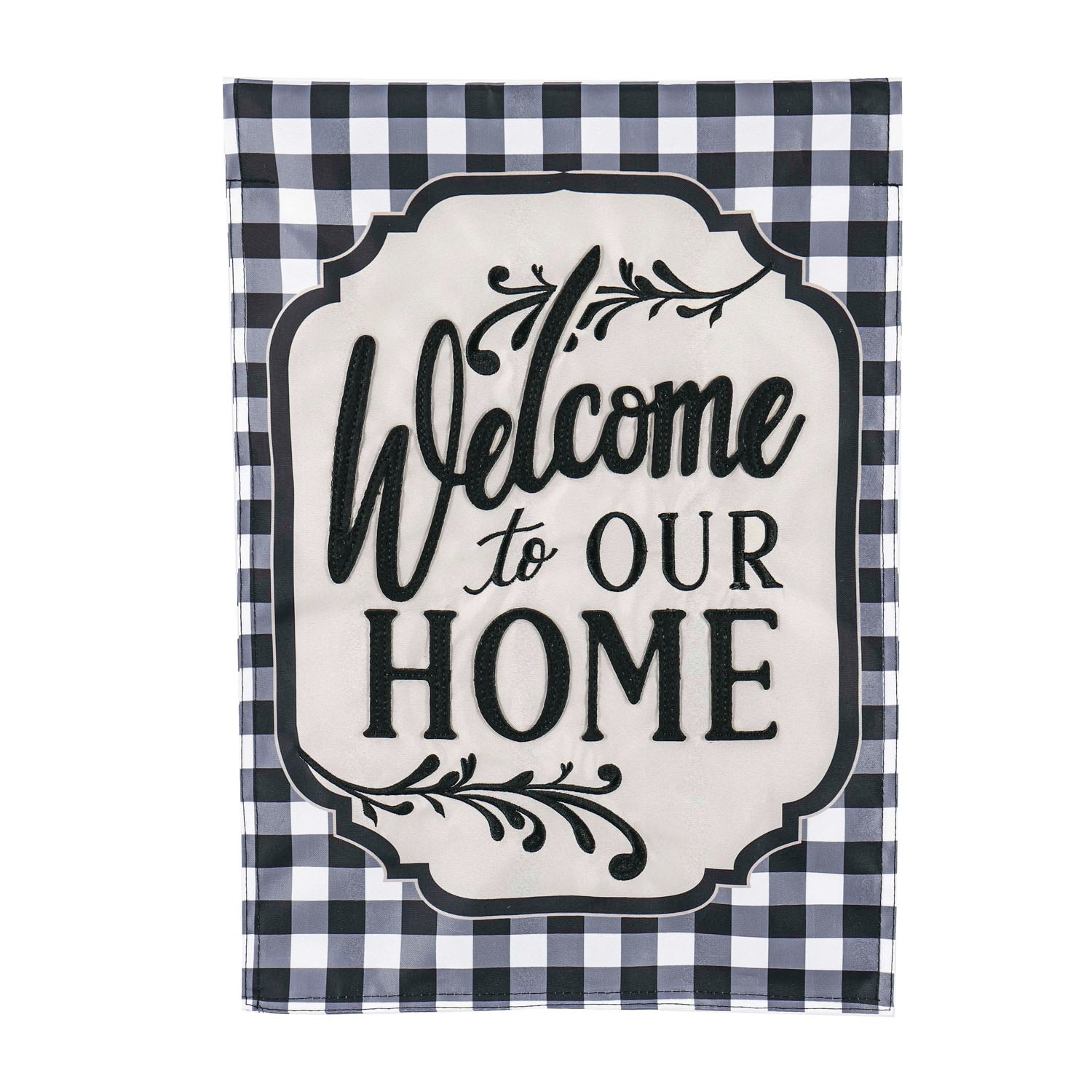 Classic Welcome Home House Applique Flag