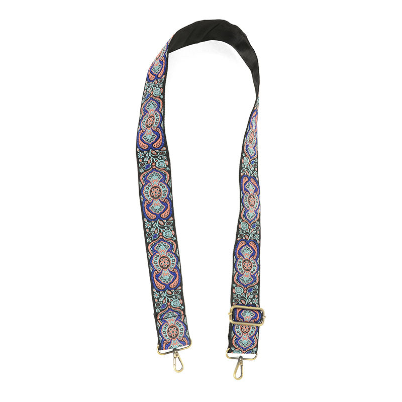 Coral Heritage Paisley Embroidered Guitar Strap