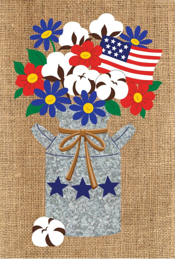 Cotton Milk Can Burlap Garden Flag