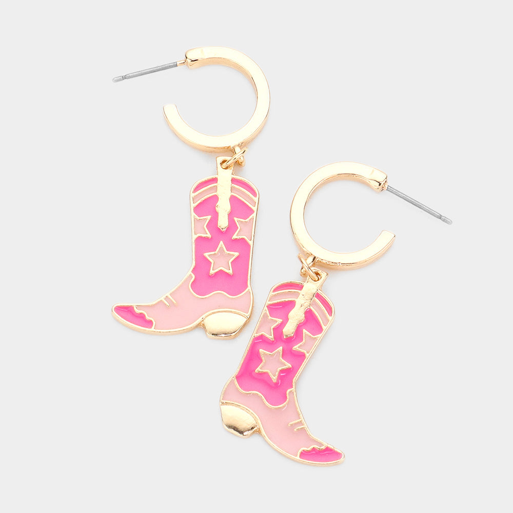 Cowgirl Boots Dangle Earrings