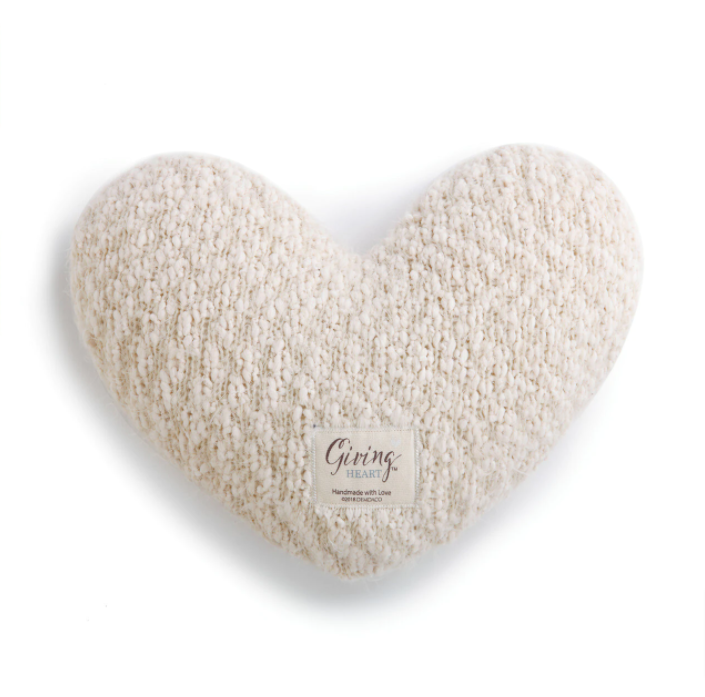 Cream Giving Heart Pillow