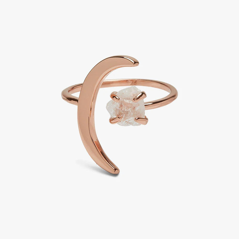 Crescent Moon Rose Gold Pura Vida Ring