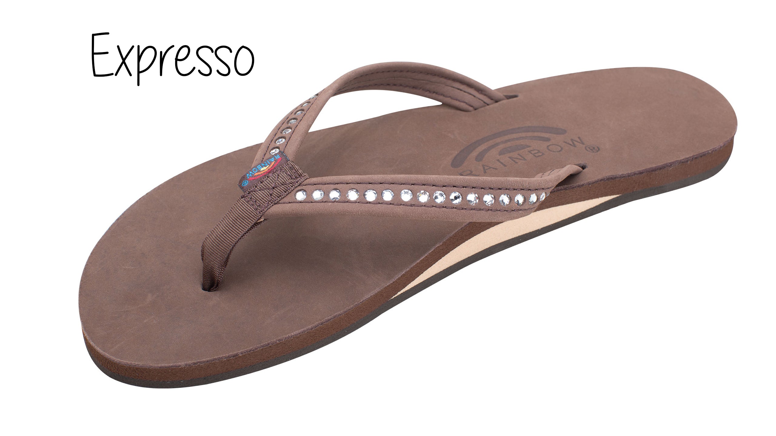 Crystal Ladies' Rainbow Sandals - Expresso