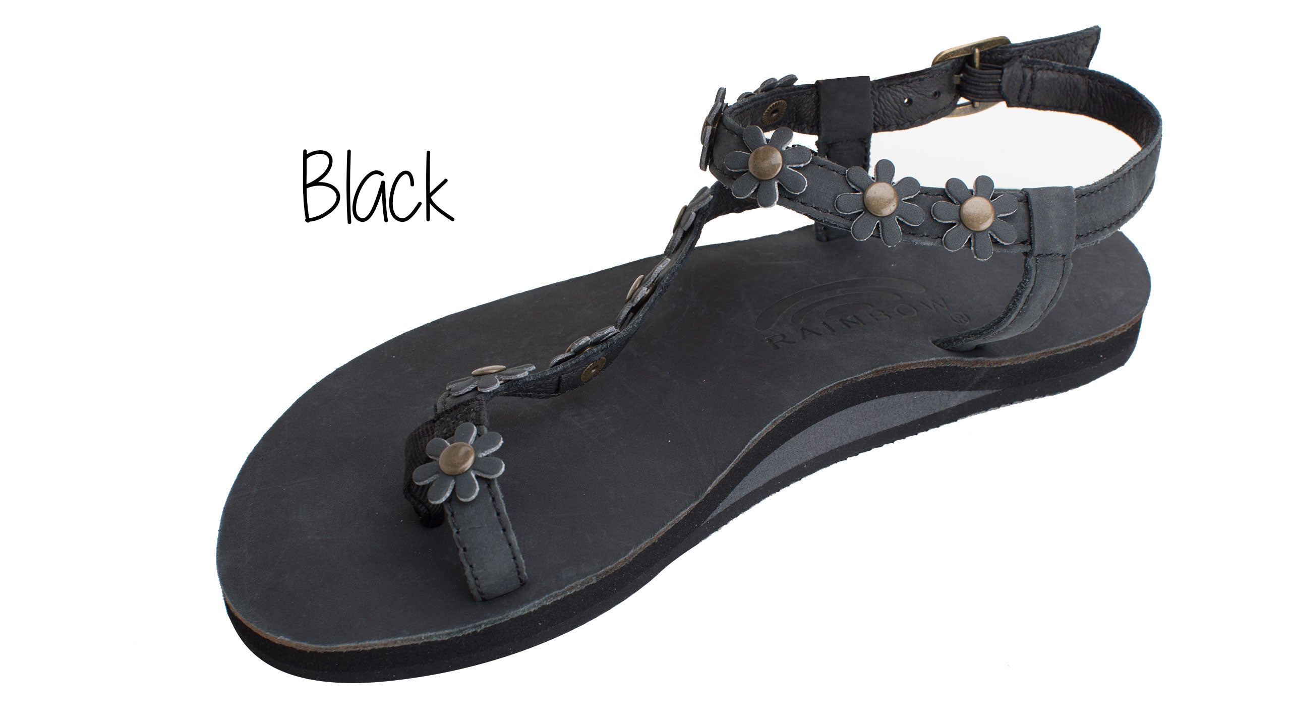 Delilah Ladies' Rainbow Sandals - Black