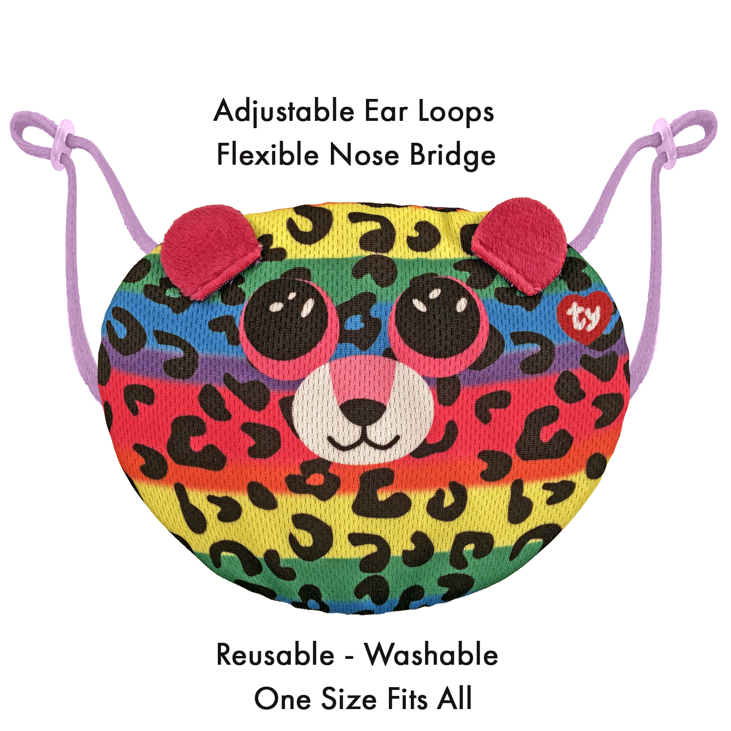 Dotty Multicolor Leopard Ty Mask