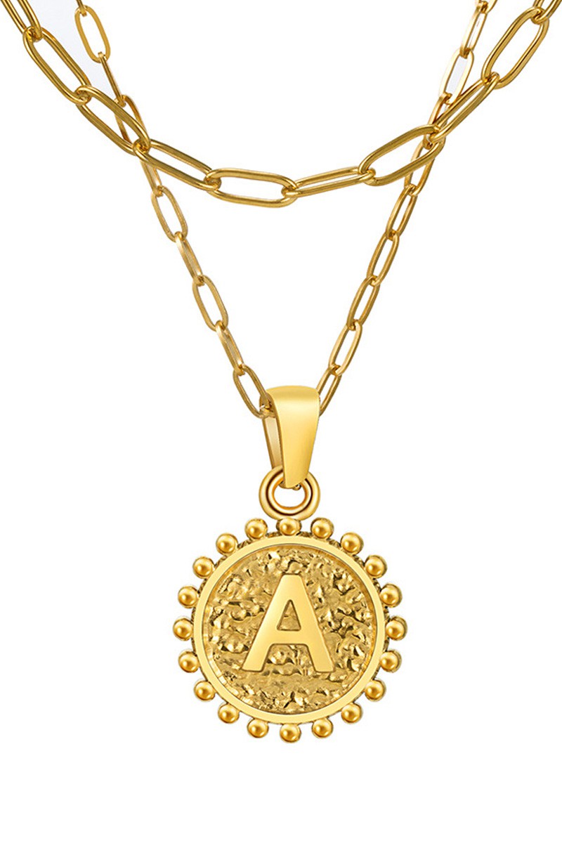 Double Chain Initial Pendant Necklace