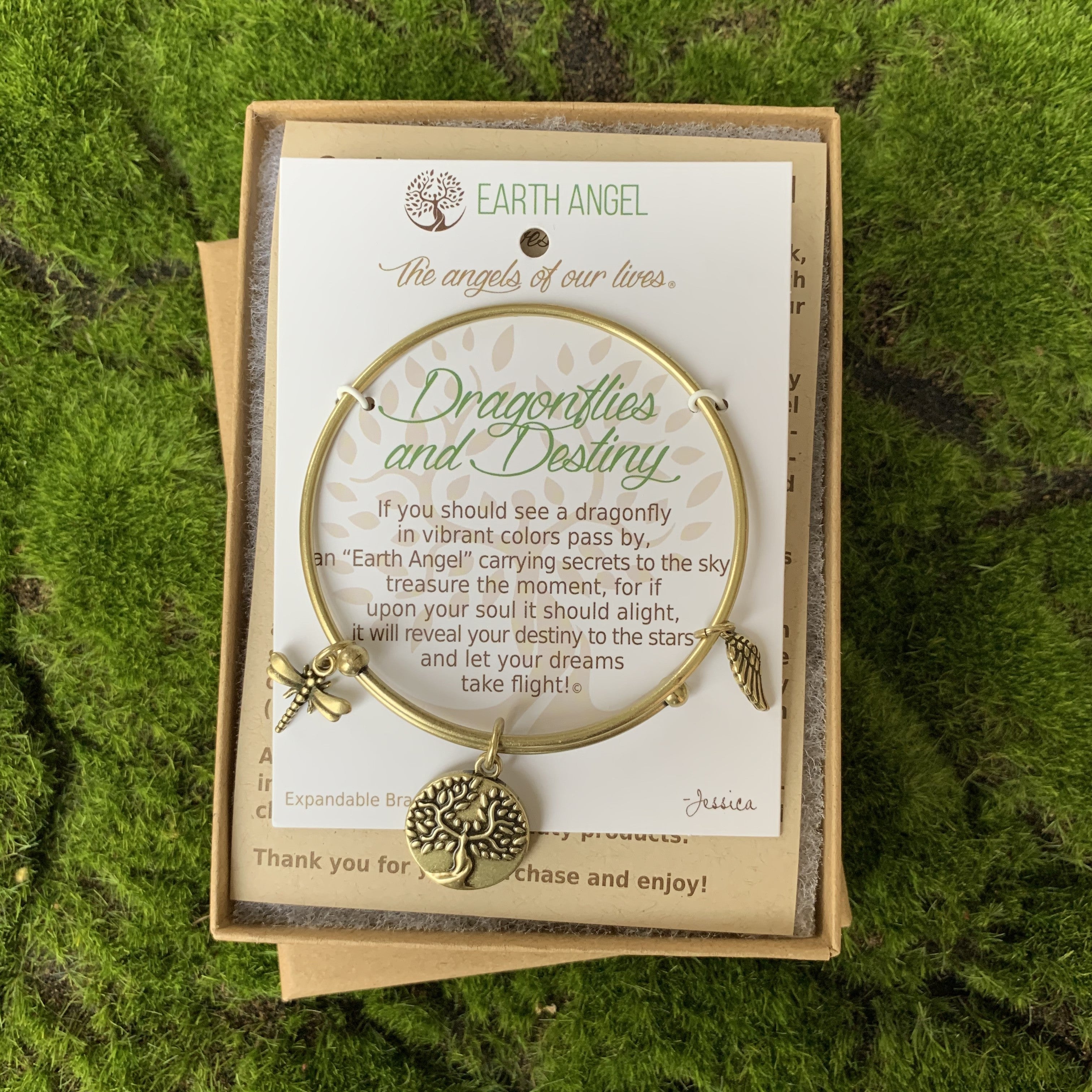 Dragonflies and Destiny Earth Angel Bracelet