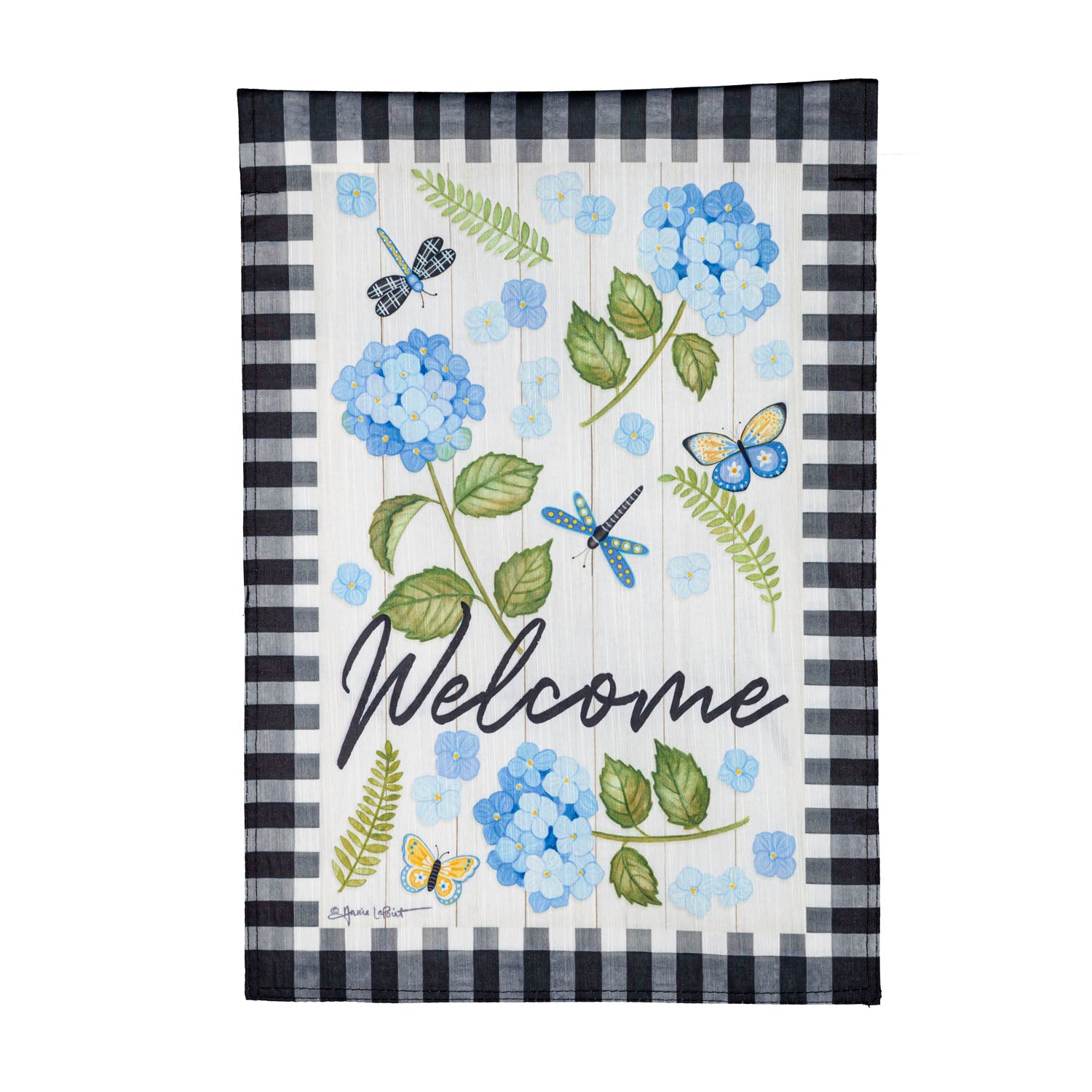 Dragonfly Welcome Garden Strie Flag