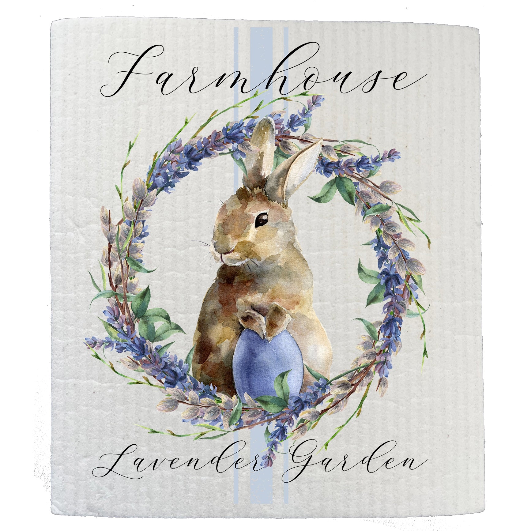 Easter Farmhouse Lavender Bunny Swedish Dishcloth