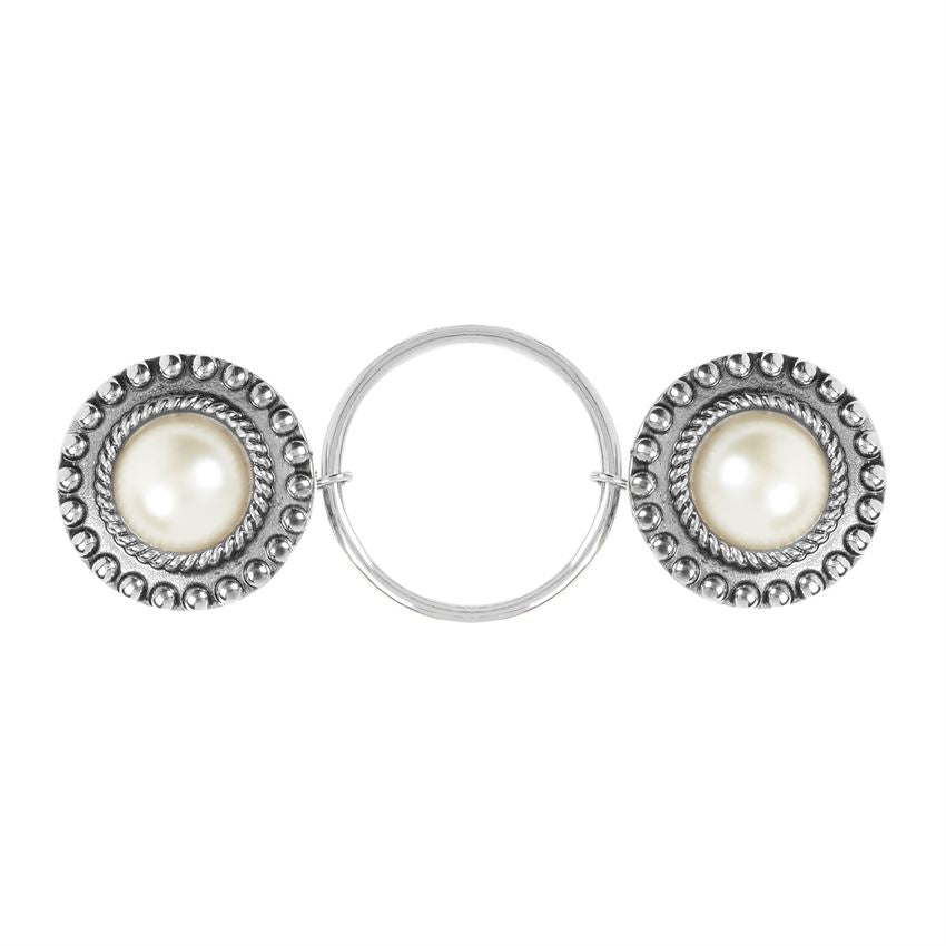 Embrace Fashion Fastener - Silver Pearl Shield