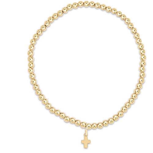 Enewton Believe Gold Charm Classic Gold 3mm Bead Bracelet