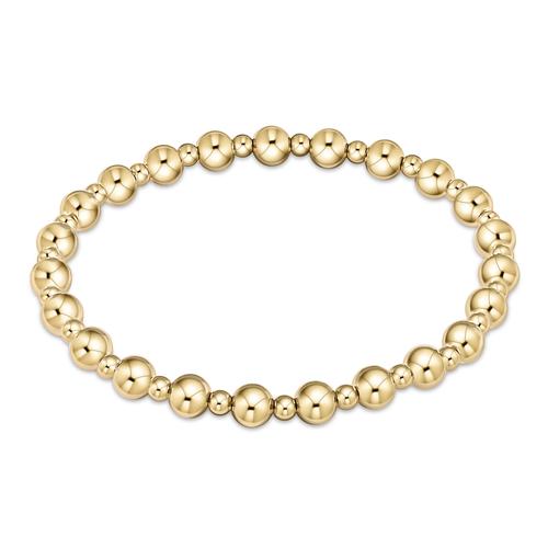 Enewton Classic Grateful Pattern Gold 5mm Bead Bracelet