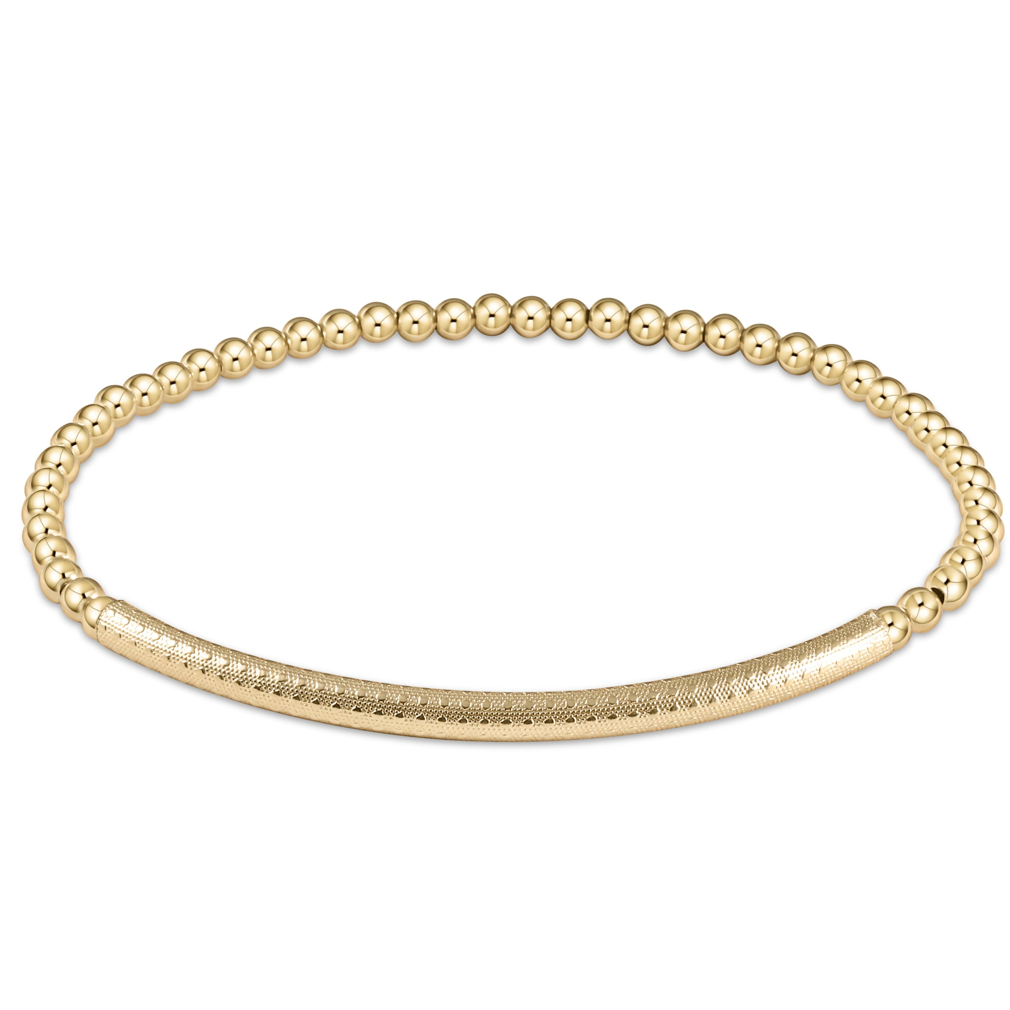 Enewton Extends Bliss Bar Textured 3mm Gold Bead Bracelet