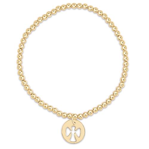 Enewton Guardian Angel Gold Charm Classic Gold 3mm Bead Bracelet