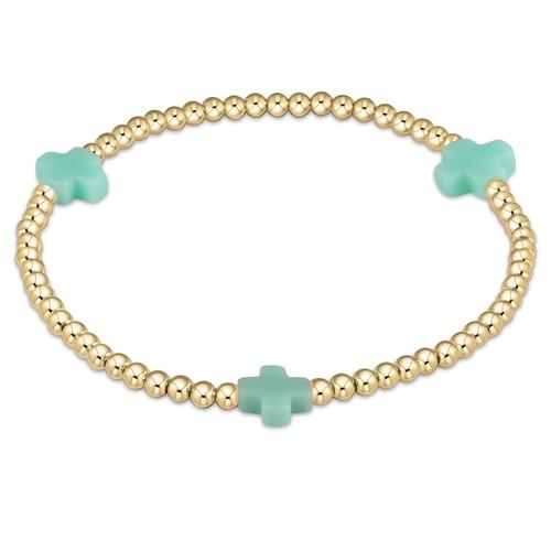 Enewton Mint Signature Cross 3mm Gold Bead Bracelet