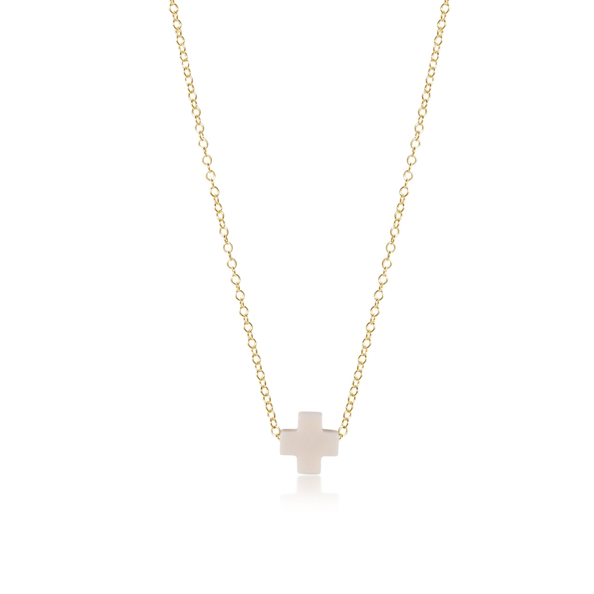 Enewton Off-White Signature Cross 16" Gold Necklace