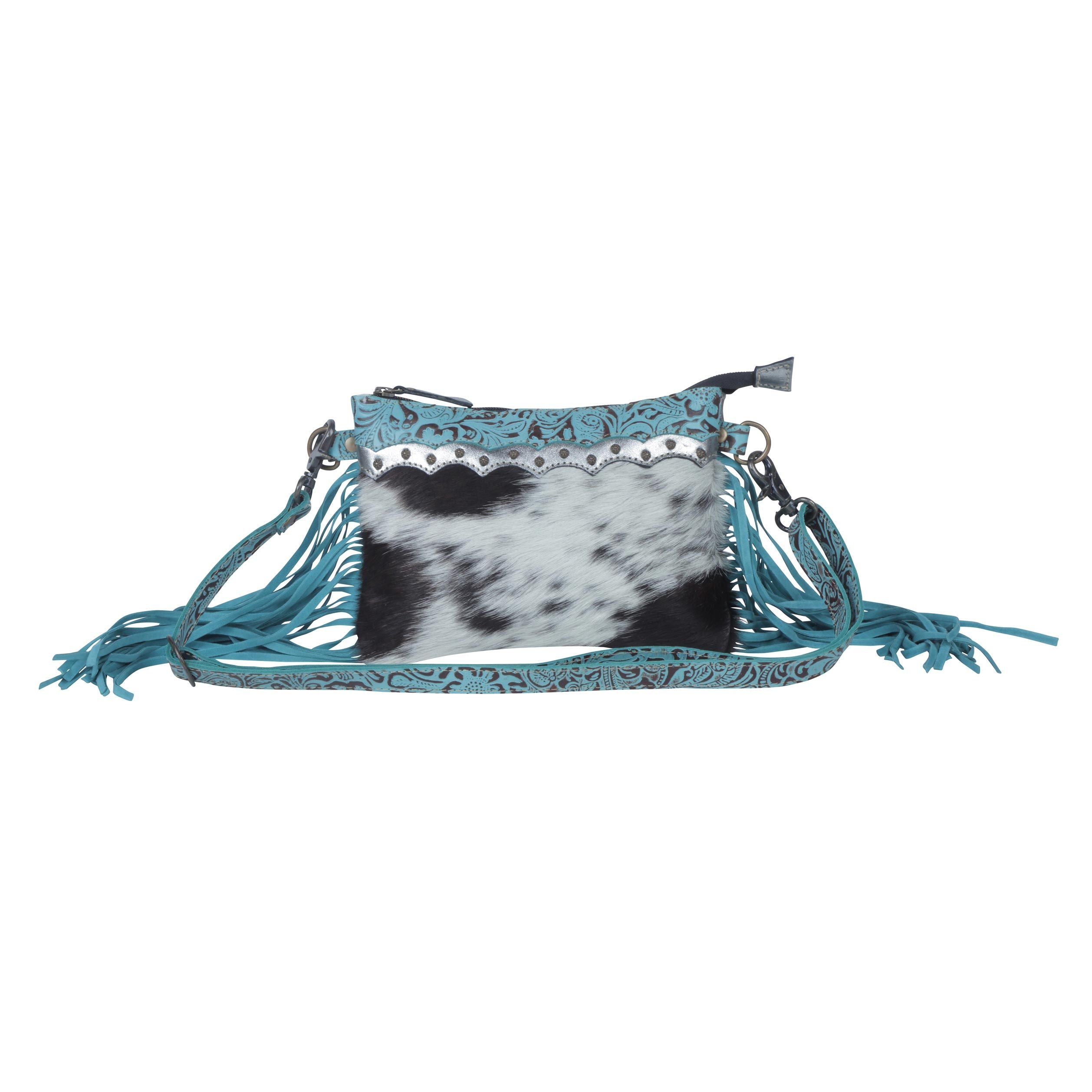 Exotic Azure Leather & Hair Myra Bag